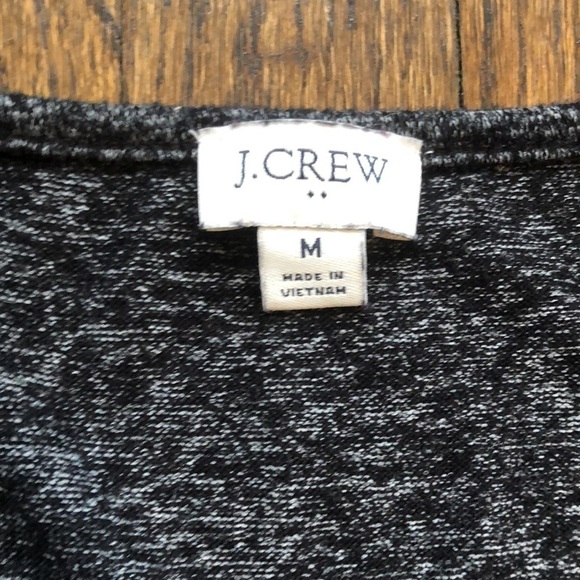J Crew Gray Speckled Knit Long Sleeve Crew Neck Stretch Top - Picture 4 of 5